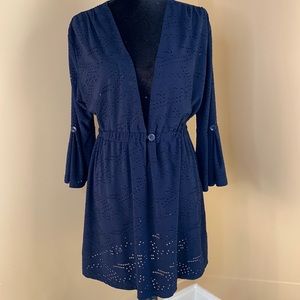 J Valdi swimsuit cover up navy blue beach boat swim costal